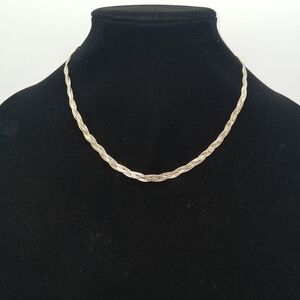 Vintage Sterling Silver Braided Necklace 9.58 grams 4.4mm 8.5"​​